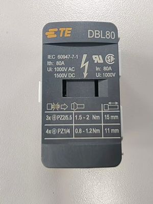 TE Connectivity / Entrelec DBL80 Bloki dystrybucji mocy Błąd liniowości 0,1% Częstotliwość przełączania ≤ 10 Hz Standardy przemysłowe