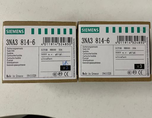 Siemens 3NA3814-6 Wkładka bezpiecznikowa NN HRC do pomiaru rozpiętości 30 bar i kołnierza owalnego podczas pracy