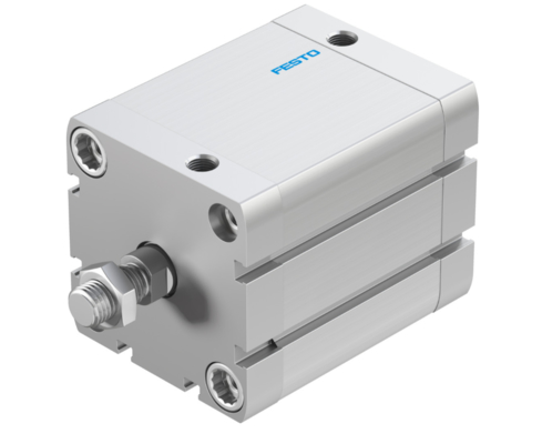 Festo Compact Cylinder ADN-63-50-A-PPS-A z szerokością konstrukcyjną 14 mm i montażem przez otwór