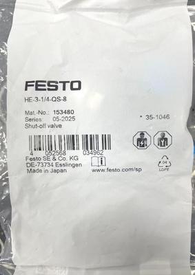 Festo HE-3-14-QS-8 Zamknięcie zaworu