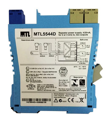 MTL5544D Zasilanie wielokrotnika MTL Instrumenty 4/20ma dla dwóch lub trzech nadajników drutu Dwie wyjścia