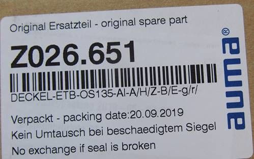 Z026.651 Części aktuatorów AUMA do aktuatorów wielokrotnych SA 30.1 / SAR 30.1 uszczelki