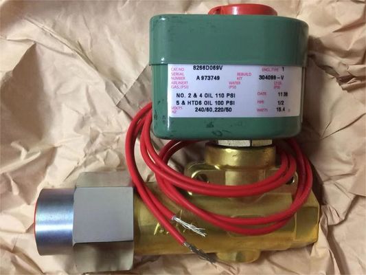 8266D069V 1/2" NPT Emerson ASCO 2 Way Solenoid Valve Olejek paliwowy 120VAC 1/4" Otwór