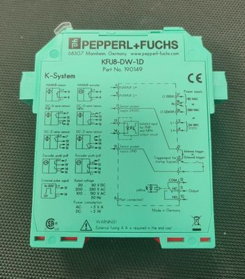 Monitor prędkości obrotowej Pepperl + Fuchs KFU8-DW-1.D z częstotliwością przełączania ≤ 10 Hz i docelowym rozmiarem 0,3 mm